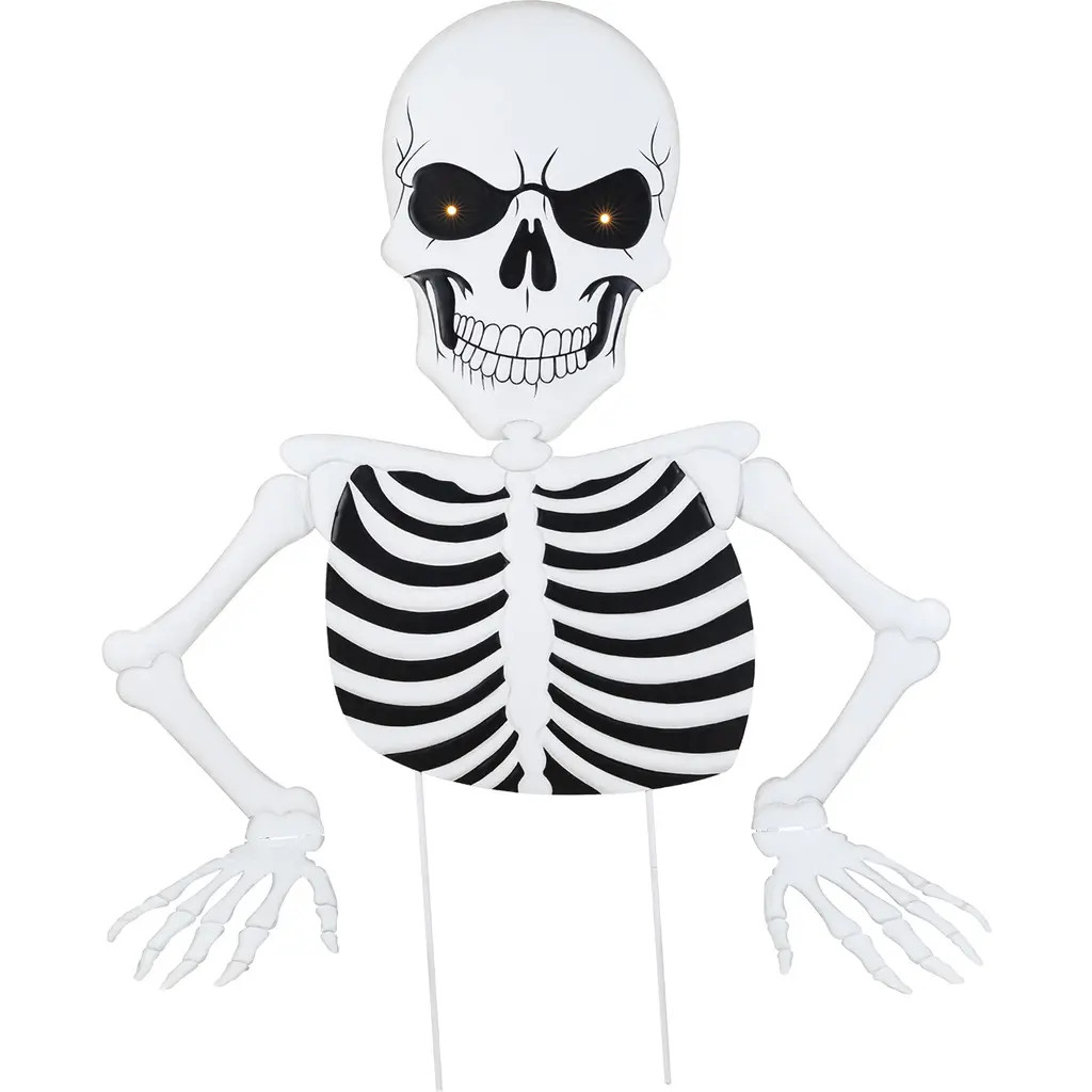 Glitzhom Halloween Metal Lighted Yard Stake with Timer in White at Nordstrom, Size Medium | Nordstrom
