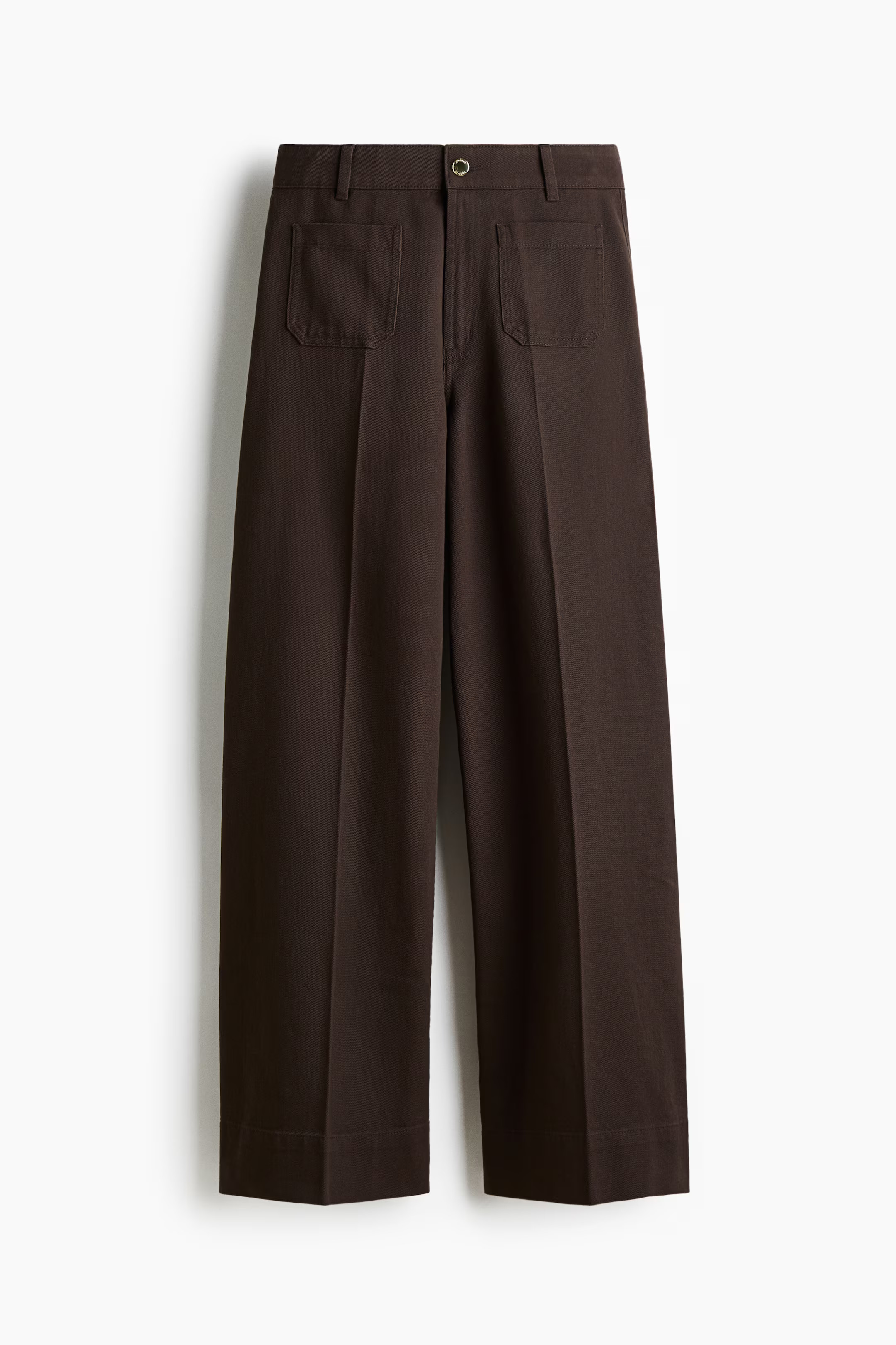Wide-Leg Twill Pants - Beige - Ladies | H&amp;M US | H&amp;M (US + CA)