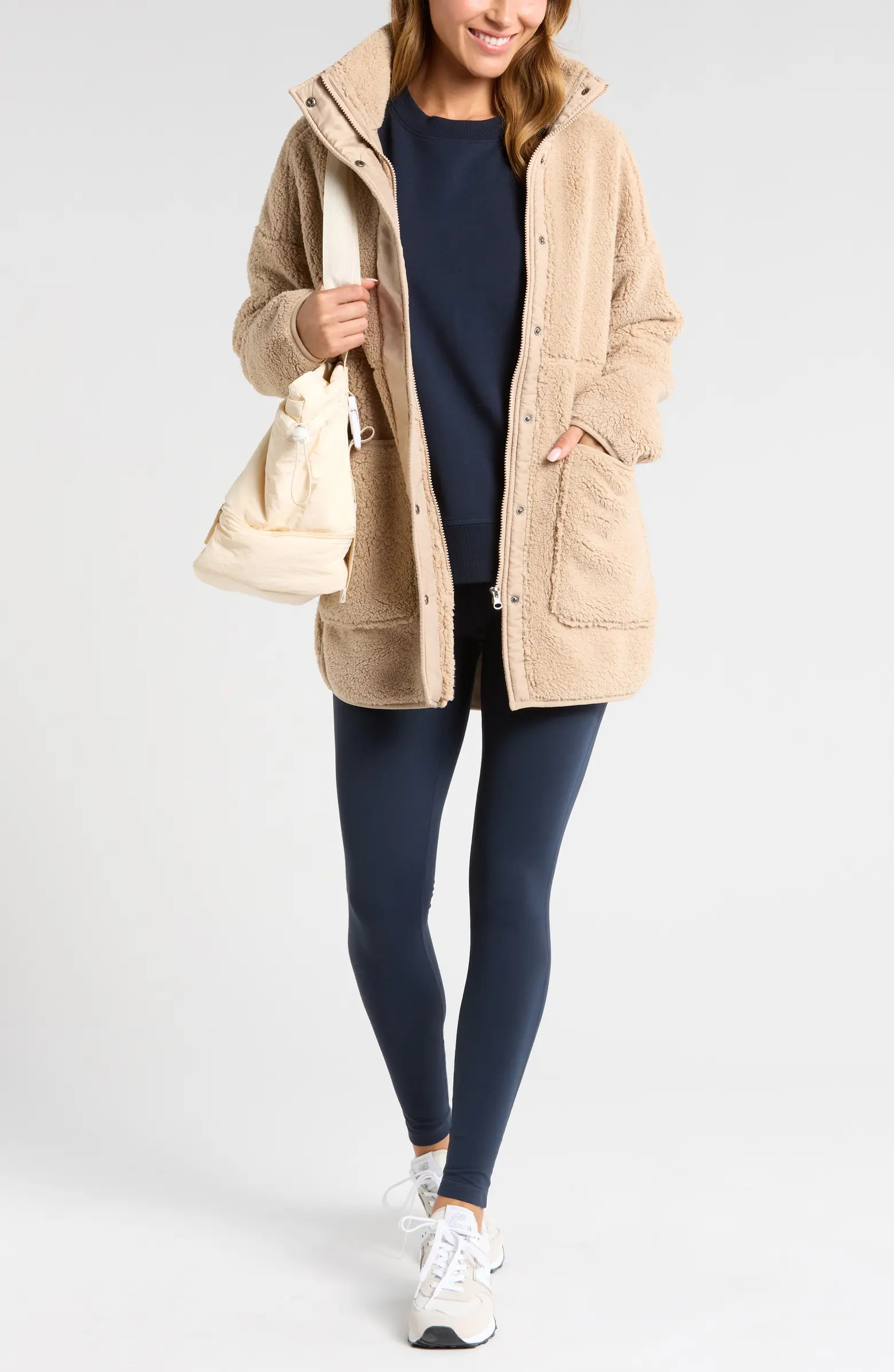 Zella Cozy Faux Shearling Jacket | Nordstrom | Nordstrom