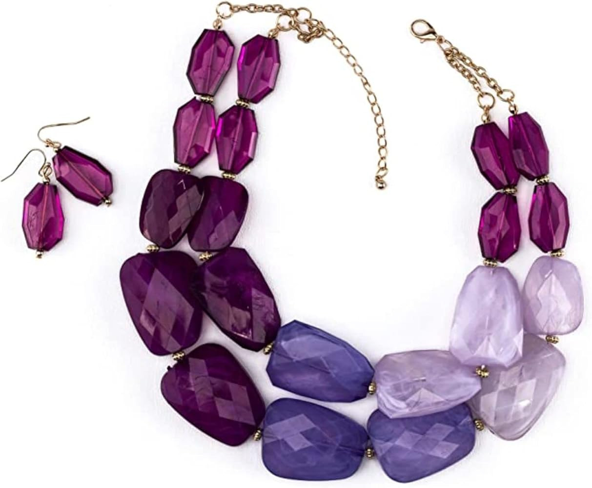 Olivia Welles Necessary Neutrals Statement Necklace and Earring Sets for Women, Lightweight Gold ... | Amazon (US)