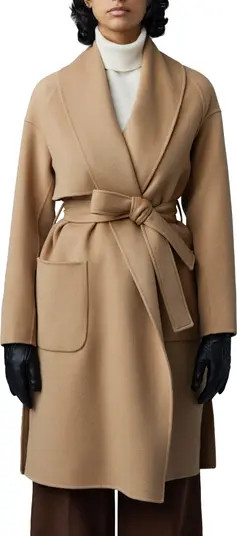 Thalia Double Face Tie Waist Wool Coat | Nordstrom