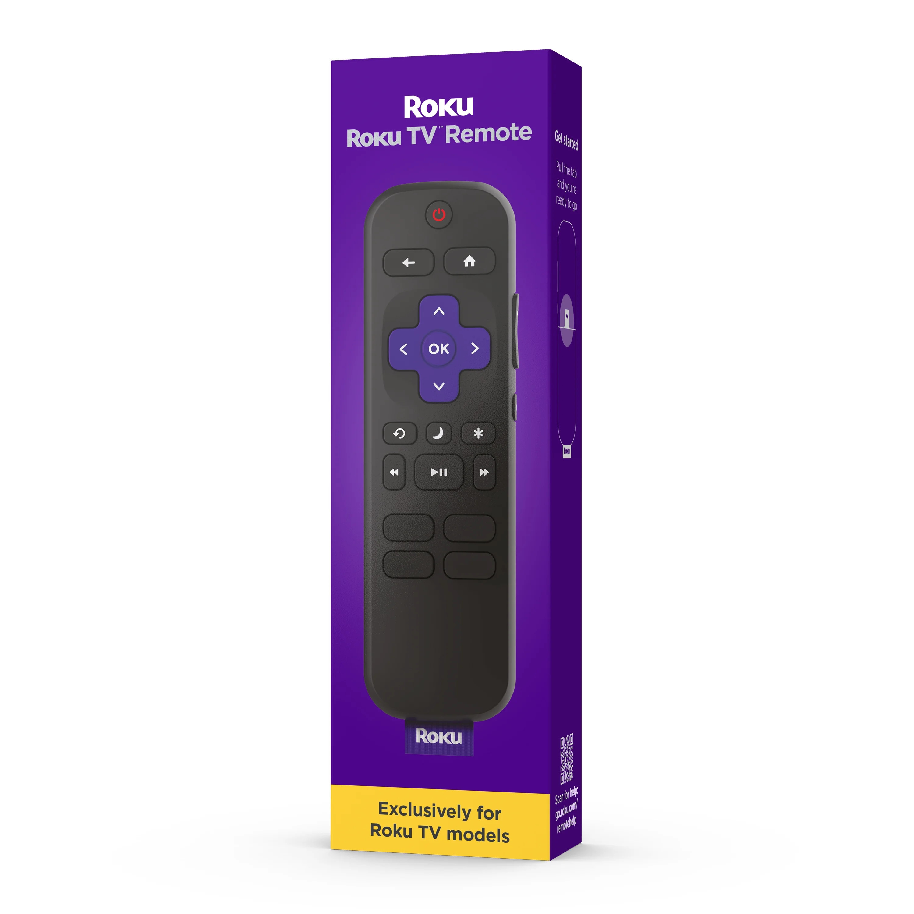 Roku TV Remote Control - Simple Setup & App Shortcuts - Compatible with Roku TV models ONLY - Bla... | Walmart (US)