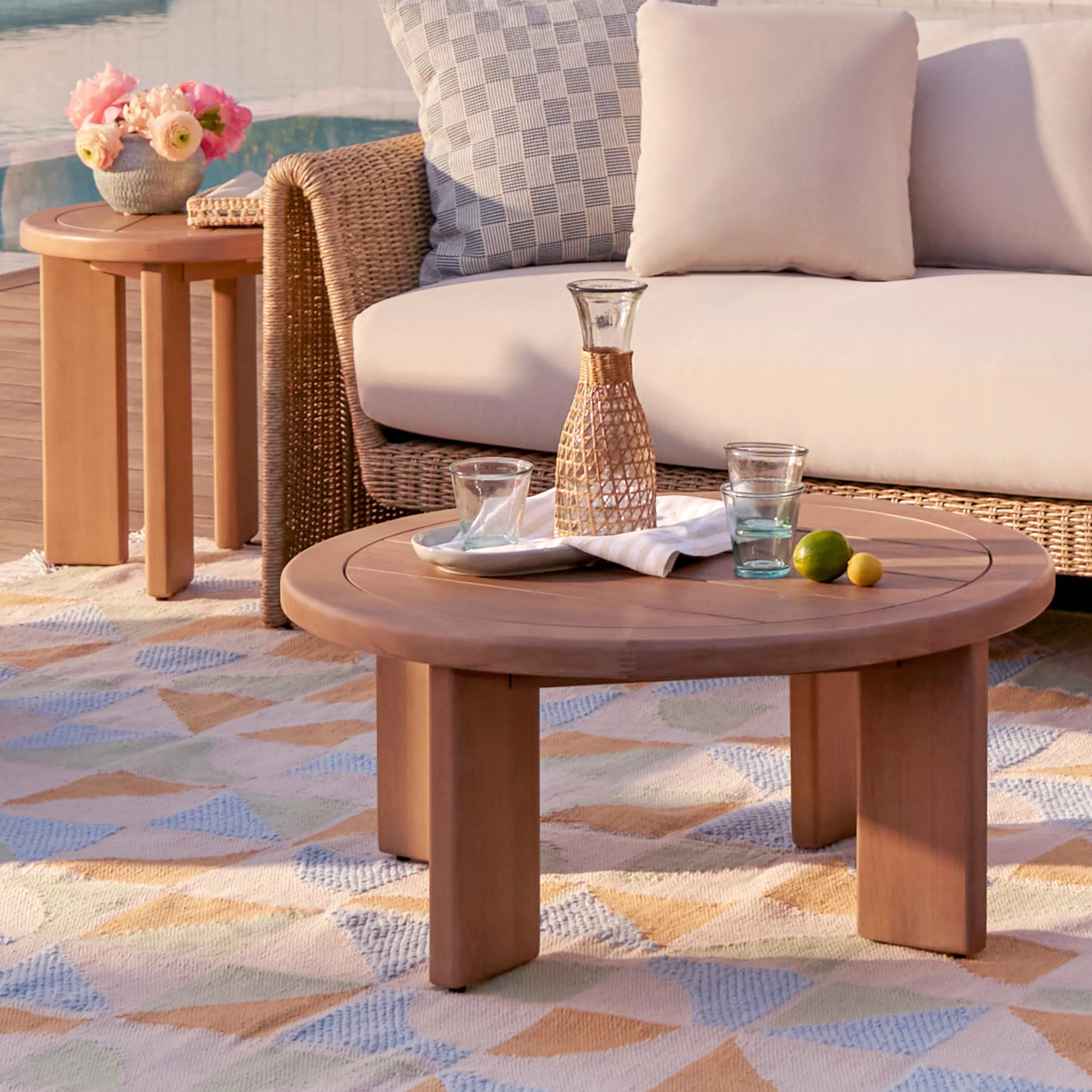 Daphne Outdoor Coffee and Side Table Set - Cloud Eucalyptus | Article