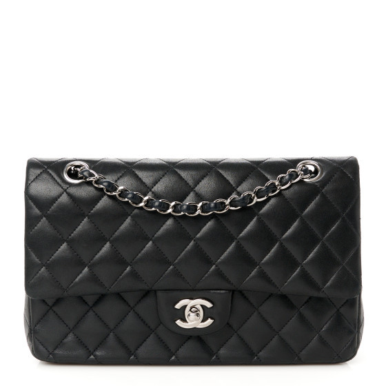 Lambskin Quilted Medium Double Flap Black | FASHIONPHILE (US)