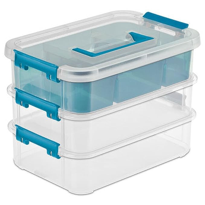 Sterilite 14138606 Layer Stack & Carry Box, 10-5/8-Inch | Amazon (US)