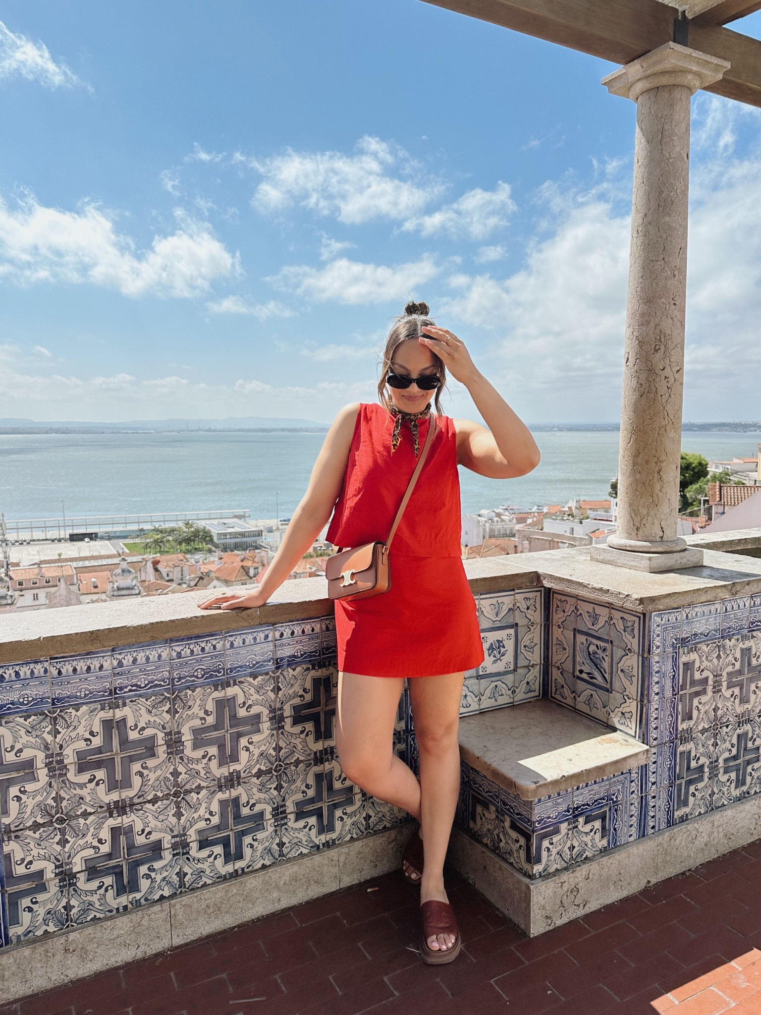 Spring/summer outfit idea!

-Gap linen shell top and linen skort in tomato red, I have a medium in both. 
-Zara leopard print bandana neck scarf. 
-Celine Triomphe sunglasses. 
-Celine Triomphe teen bag in cognac. 



#LTKtravel #LTKstyletip #LTKsummer
