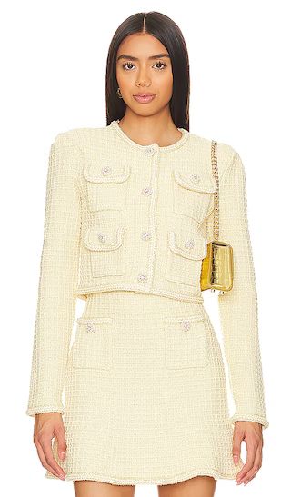 Textured Knit Jacket in Yellow | Revolve Clothing (Global)