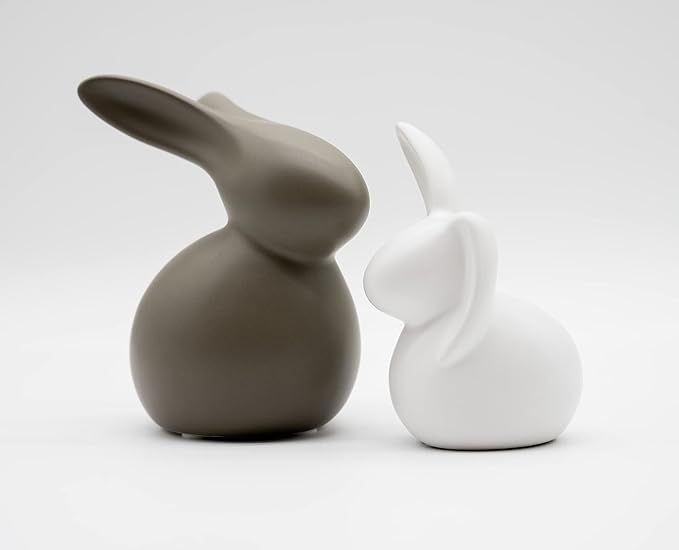 Easter Bunny Ceramic Set of Couple Rabbits Figurines Animals Decoration Gift New Year 2023 Figuri... | Amazon (US)