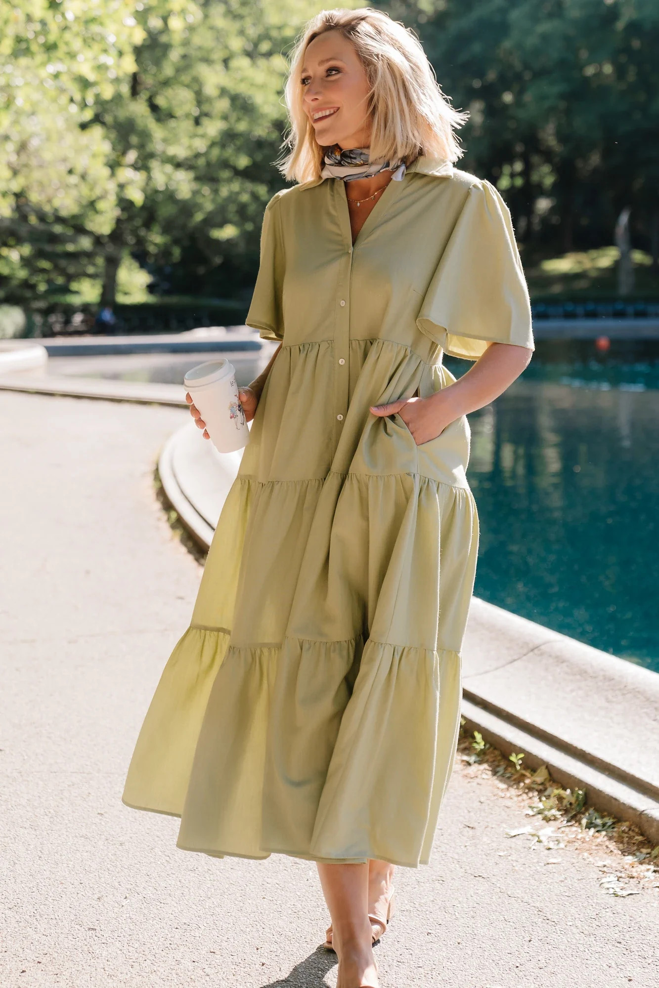 Westbury Tiered Midi Dress | Sage | Baltic Born