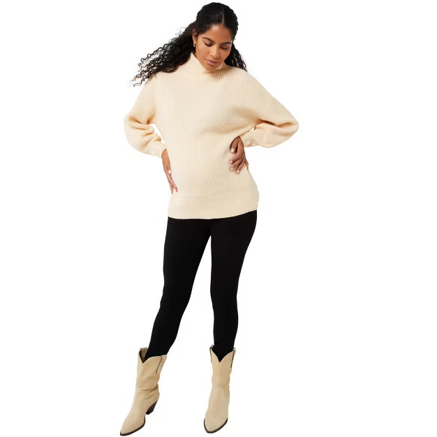 A Pea in the Pod Shaker Stitch Mock Neck Maternity Sweater | Target