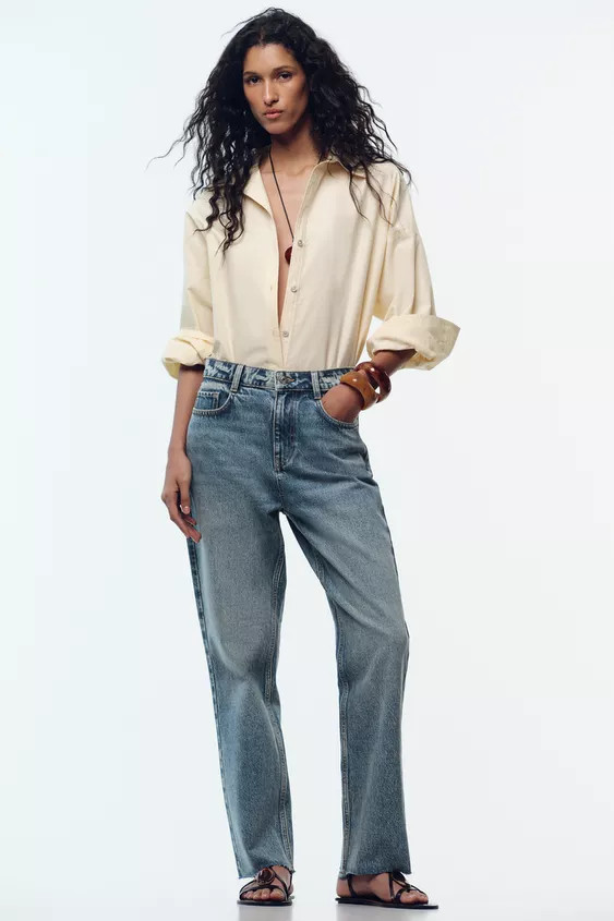 Z.02 STRAIGHT HIGH WAIST ANKLE JEANS | Zara Canada