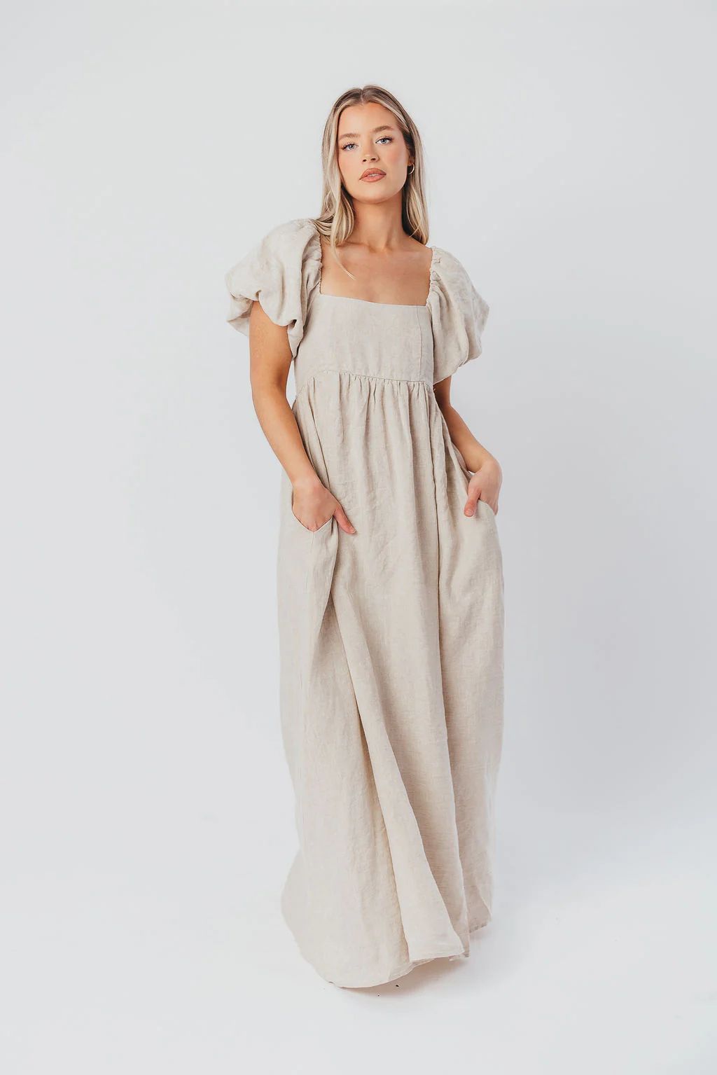 Candace Maxi Dress in Natural - 100% Linen - Bump Friendly - *Pre-Orde | Worth Collective