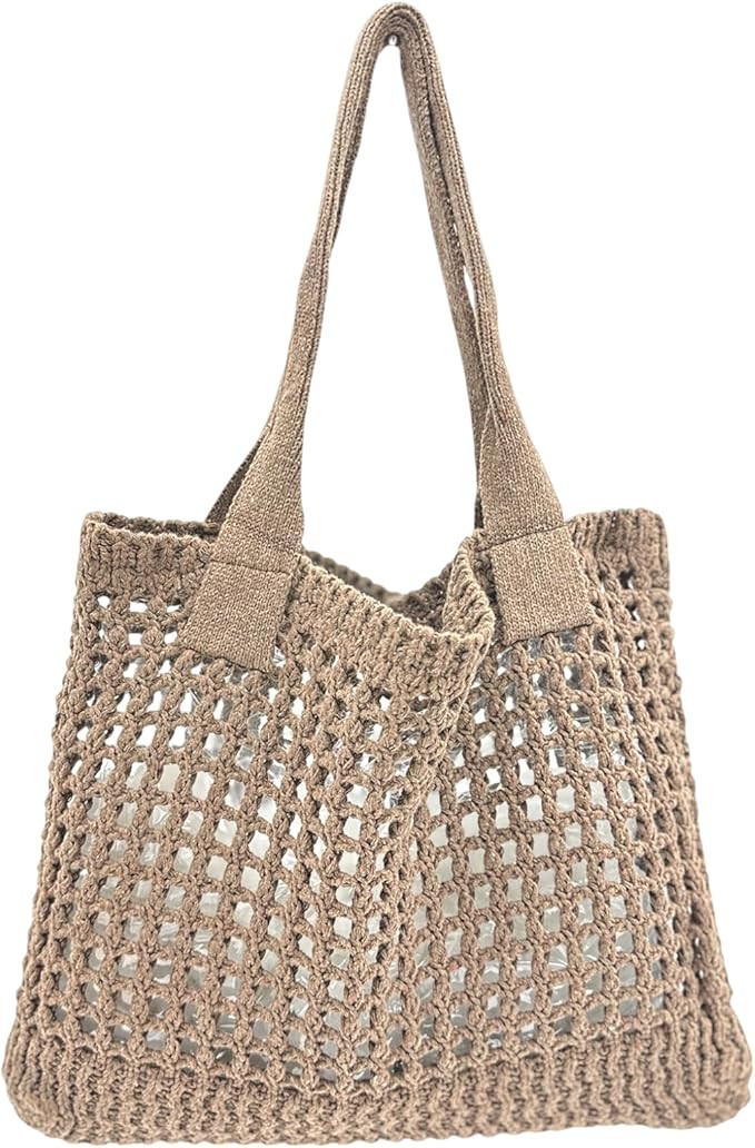 ENBEI Women's Beach Tote Bag, Crochet Knit Hollow Design, Stylish Tote for Beach,Travel and Every... | Amazon (US)