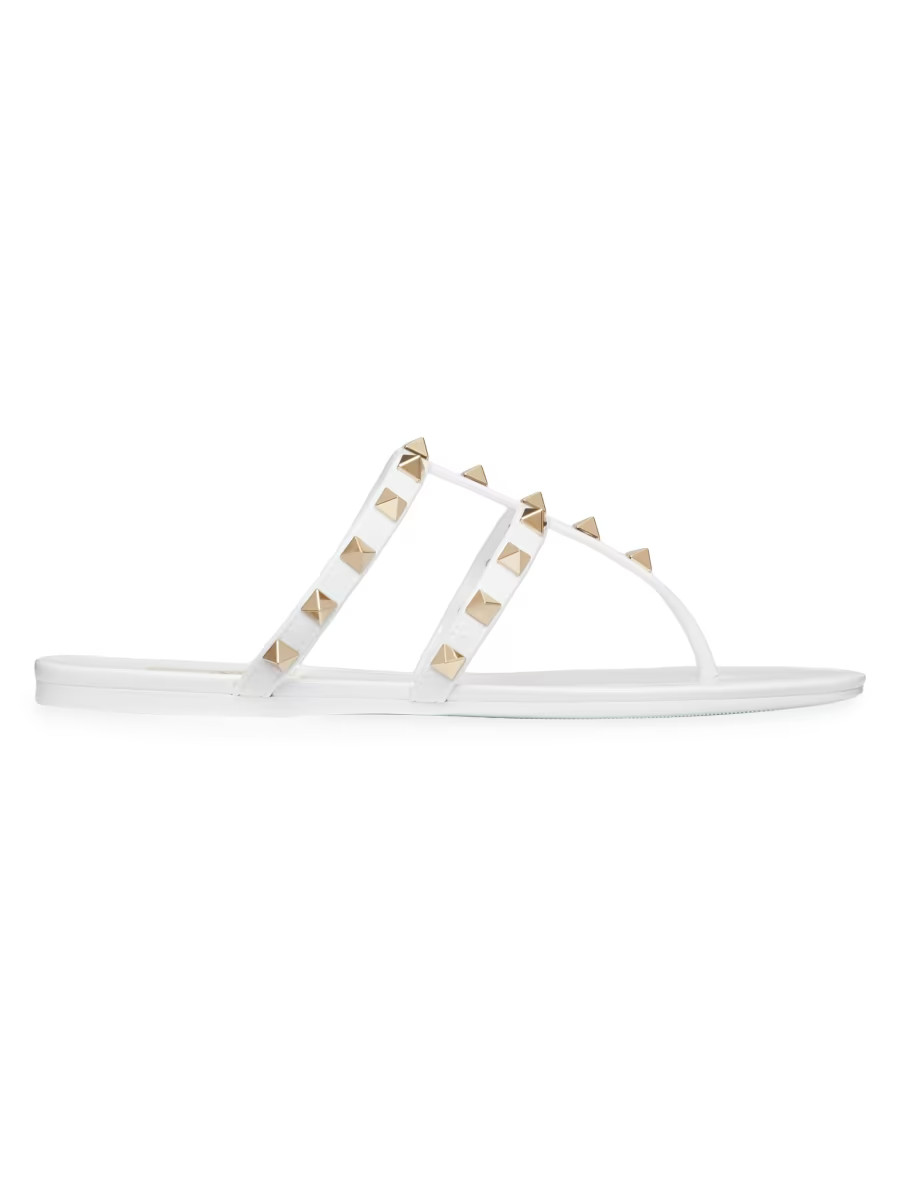 Rockstud Flat Rubber Sandals | Saks Fifth Avenue