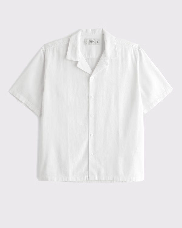 Camp Collar Summer Linen-Blend Shirt | Abercrombie & Fitch (US)