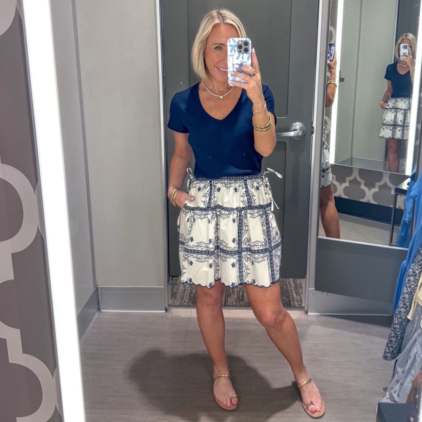 Target - in store try-on. Tie Mini Skirt - size XS. 2 colors. Short Sleeve Rib V-Neck T-Shirt - size Large (meant to get a Small). 3 colors. 

 

#LTKSeasonal #LTKOver40