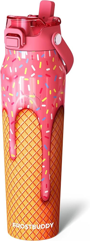 Frost Buddy 32oz Insulated Water Bottle with Straw & Chug Lid | Leak-Proof Stainless Steel | 24-H... | Amazon (US)