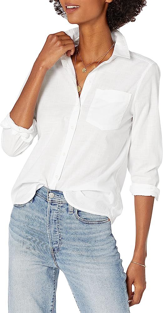 Goodthreads Women's Washed Cotton Long-Sleeve Boyfriend Shirt | Amazon (US)