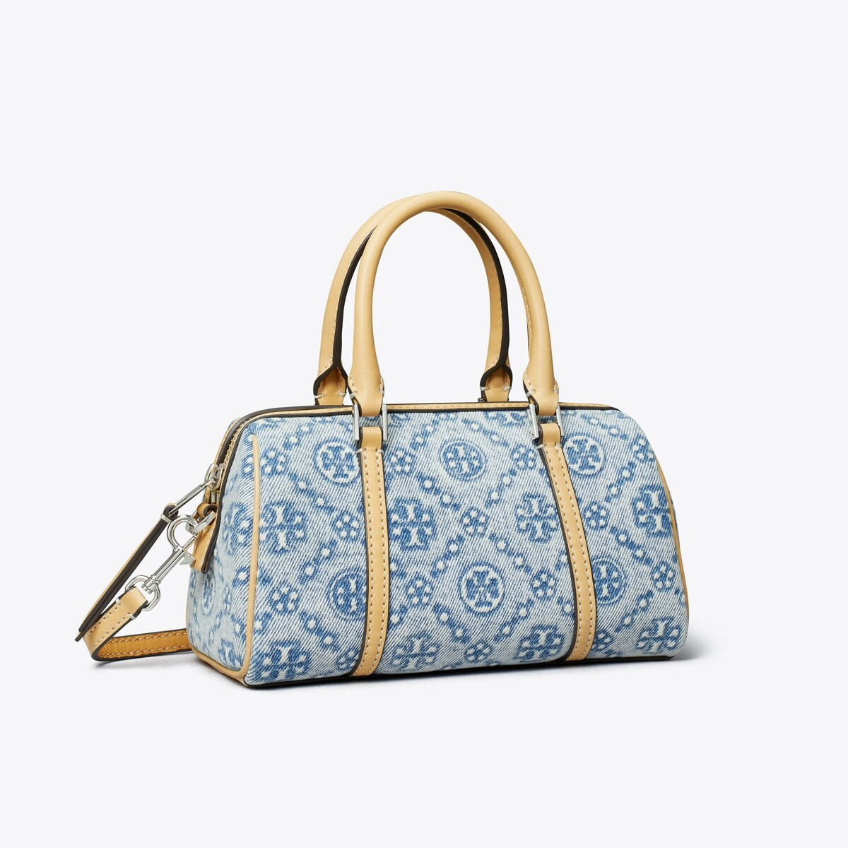 T MONOGRAM DENIM PETITE BARREL BAG | Tory Burch (US)