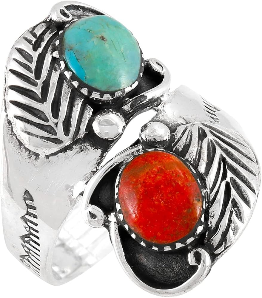 Turquoise Ring Sterling Silver 925 Genuine Gemstones Size 6 to 11 | Amazon (US)