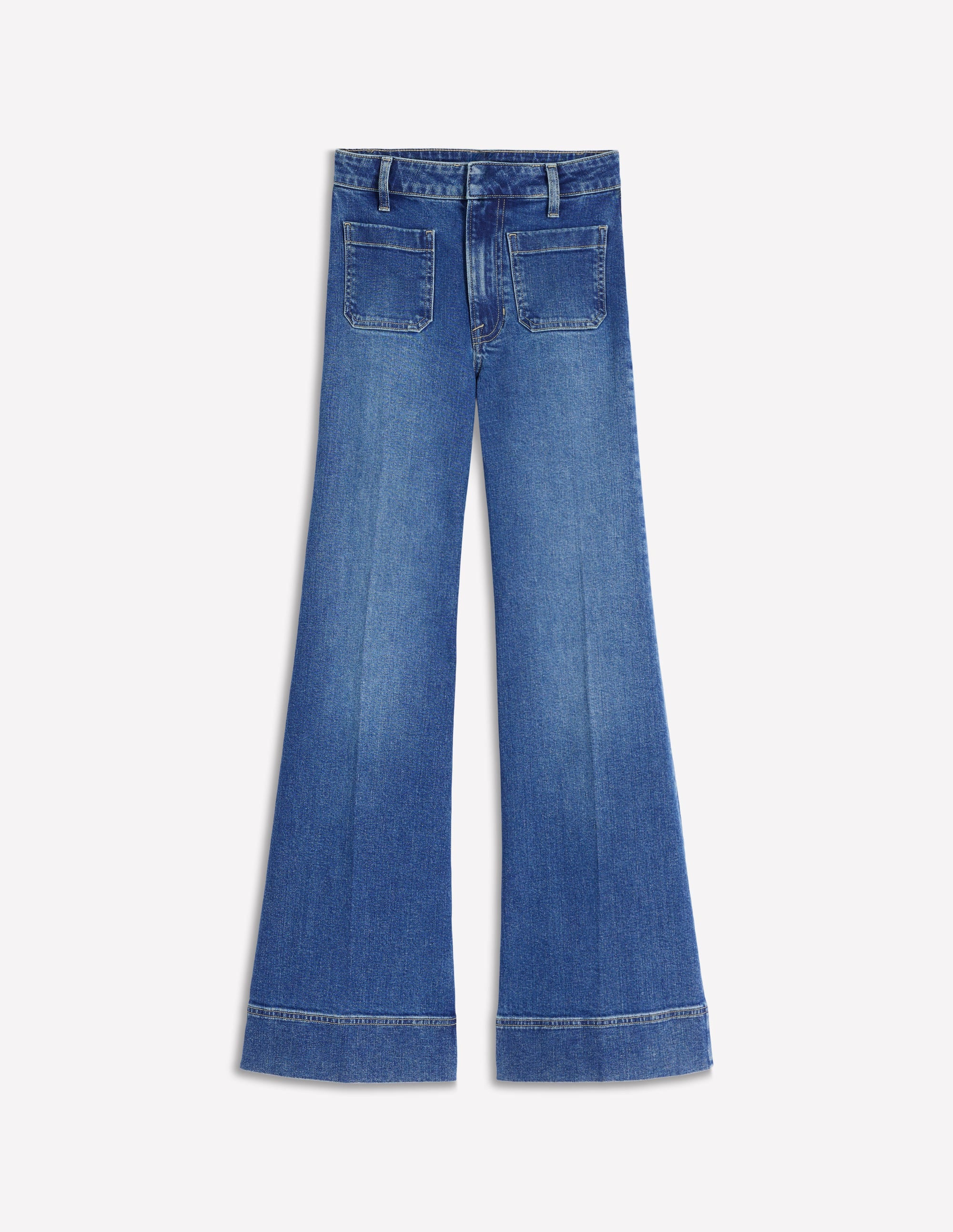 Patch Pocket Flare Jeans-Mid Vintage | Boden (US)