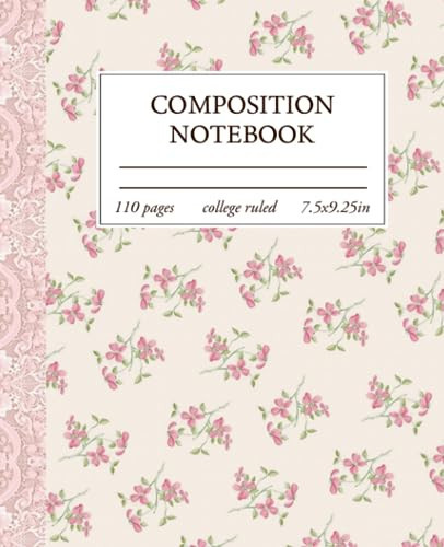 Composition Notebook College Ruled: Light Pink Floral Coquette Aesthetic Journal For Women | Amazon (US)