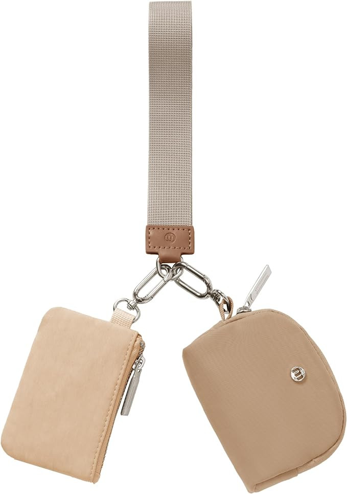 MAMONA Keychain Wallet - Mini Zip Around Wristlet Wallets with Detachable Dual Pouch - Ideal Port... | Amazon (US)