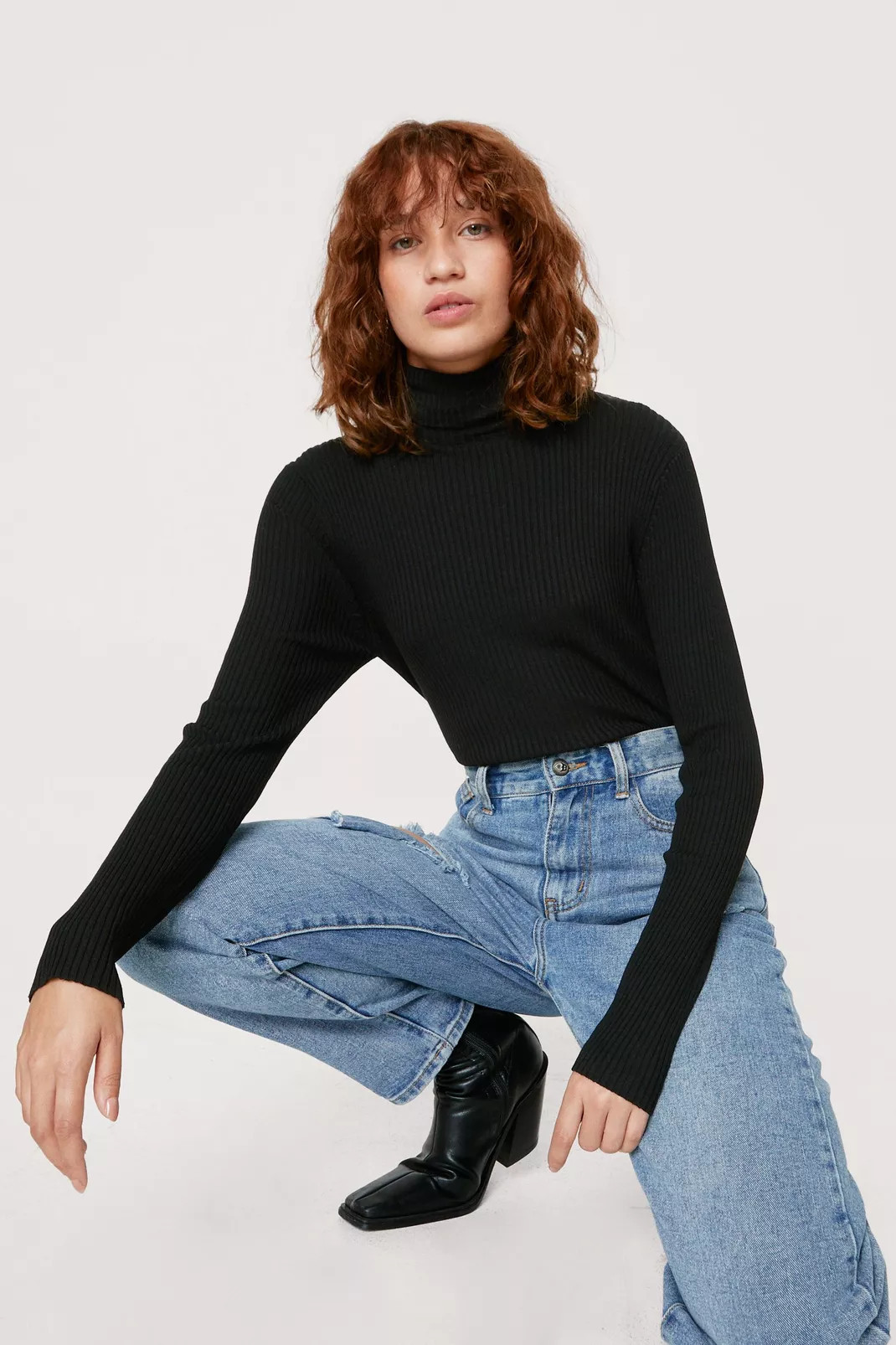 Eco Viscose Ribbed Knitted Roll Neck Jumper | Nasty Gal (US)