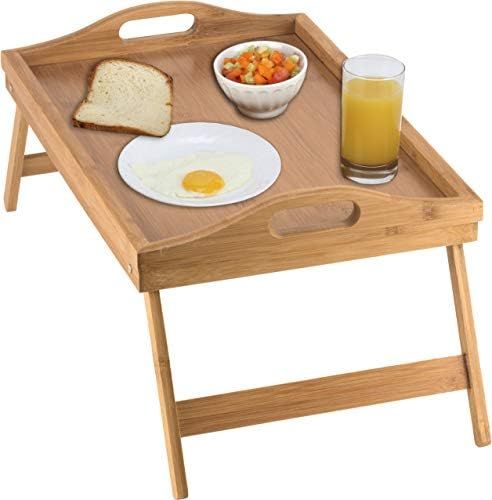 Home-it Bed Tray table with folding legs, and breakfast tray Bamboo bed table and bed tray with legs | Amazon (US)