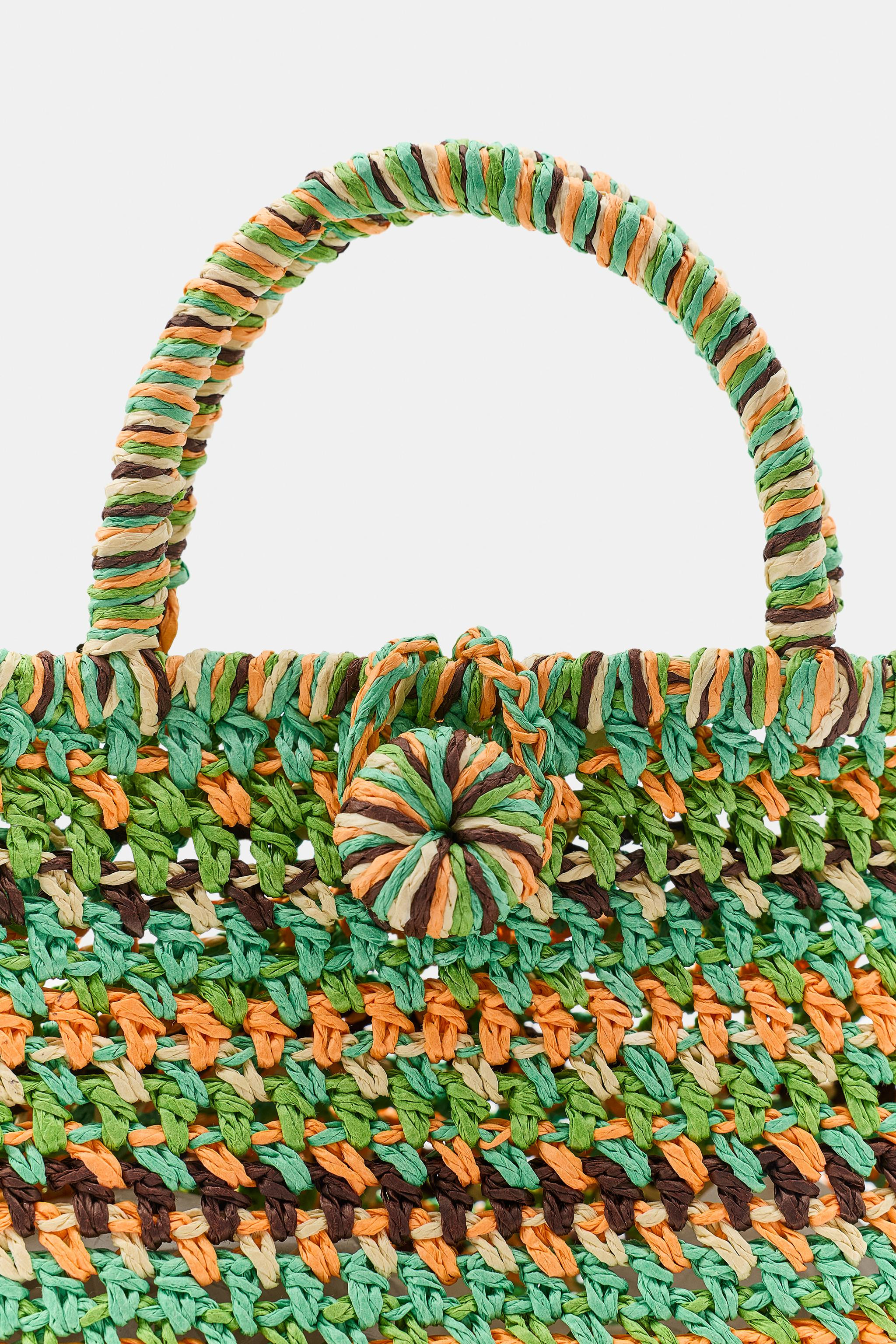 MINI STRIPED WOVEN BASKET BAG | Zara US