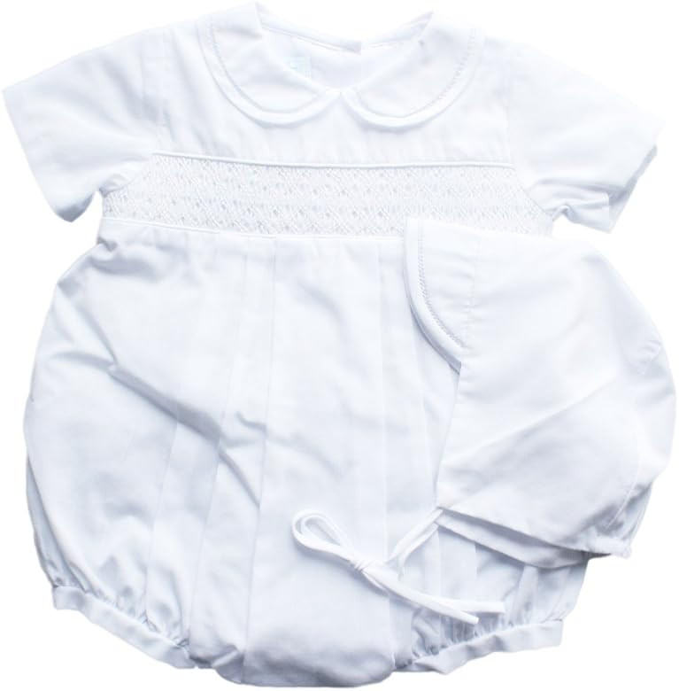 Petit Ami Baby Boys' Bubble with Smocking and Faggoting, Newborn | Amazon (US)