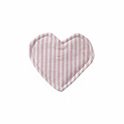 Alilang 2-PC Heart Shaped Fabric Cup Coaster with Soft Padded Design and Striped Pattern - Pink | Target