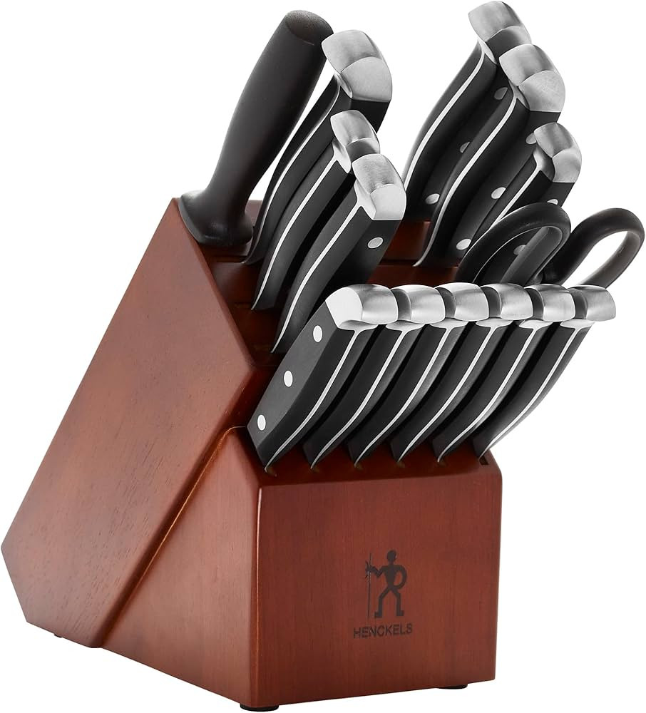 HENCKELS Premium Quality 15-Piece Knife Set with Block, Razor-Sharp, German Engineered Knife Info... | Amazon (US)