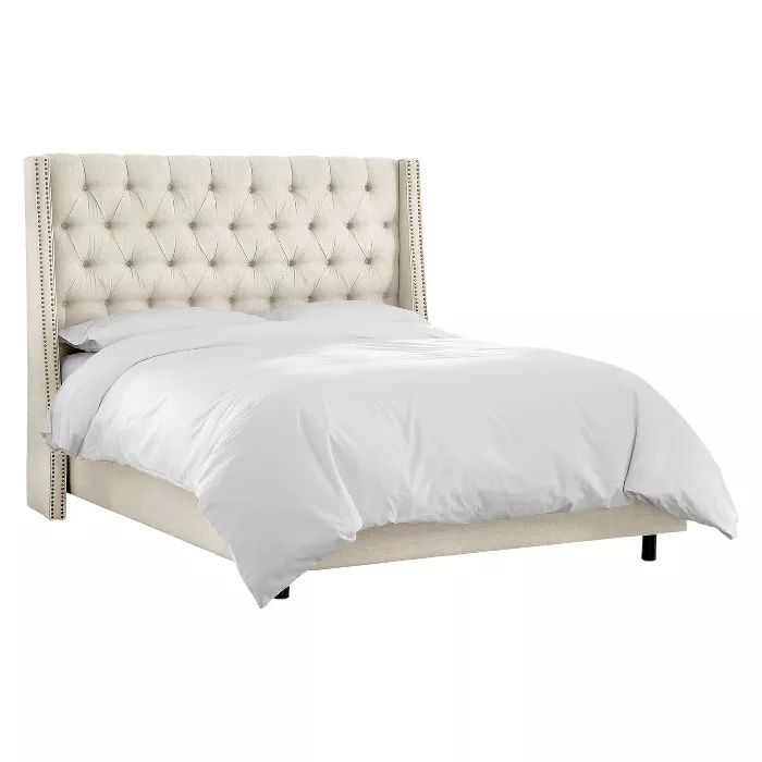 Nail Button Linen Tufted Wingback Bed - Skyline Furniture | Target