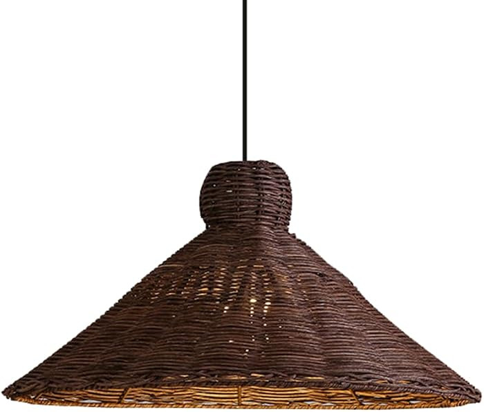 HCIPJQY Vintage Pendant Light Cord Coastal Rattan Chandelier Pendant Light Fixture Woven Lamp Sha... | Amazon (CA)