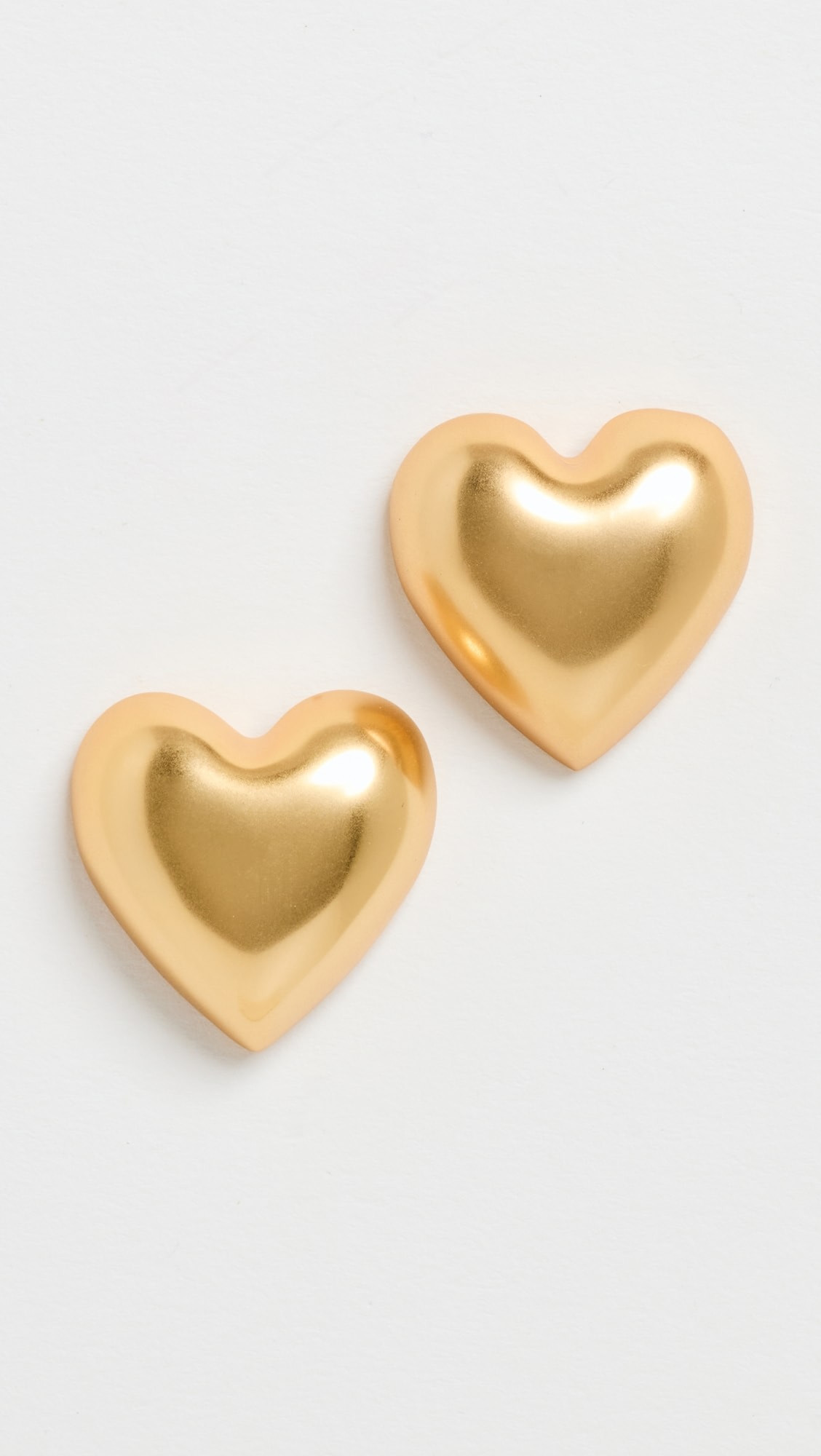 The Puffy Heart Gold Stud Earrings | Shopbop