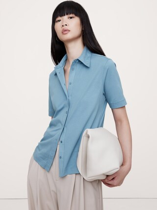 Silky Cotton Button-Down Shirt | Banana Republic (CA)