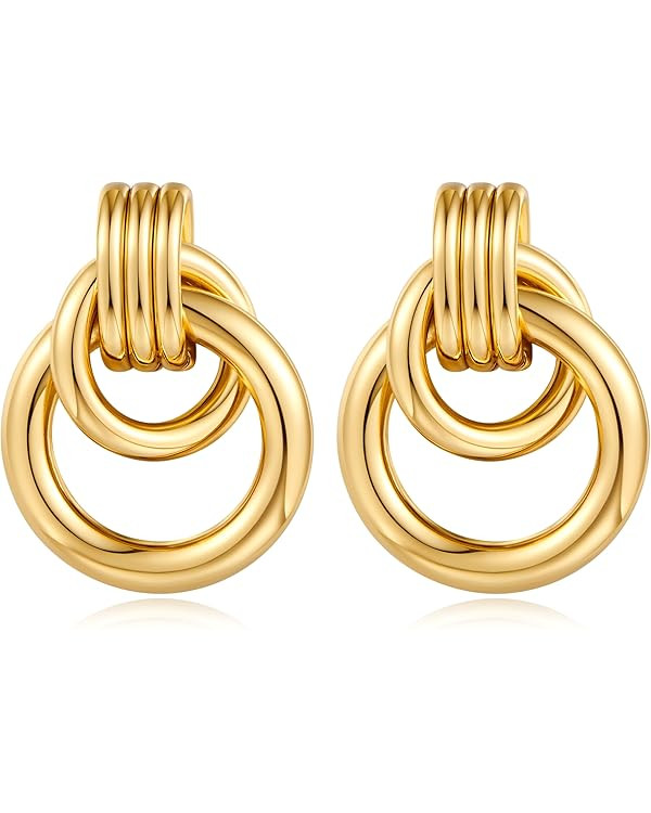 Gold Geometric Drop Dangle Earrings for Women Long Link Dangle Earrings Jewelry Gift | Amazon (US)