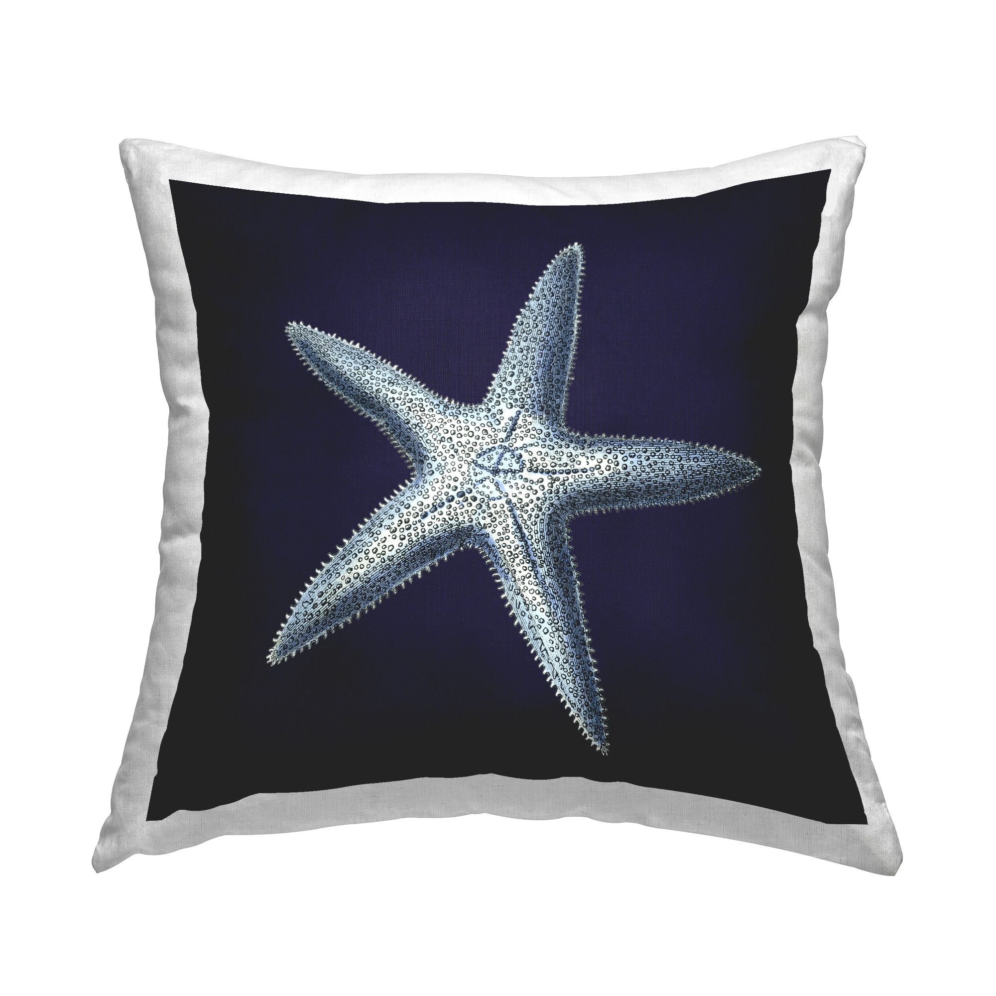 Stupell Industries Distressed Navy and White Starfish Coastal Blue,18 x 7 x 18 Decorative Pillows | Walmart (US)