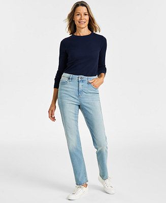 Style & Co Women's High Rise Straight-Leg Jeans, Regular, Short and Long Lengths, Created for Mac... | Macy's