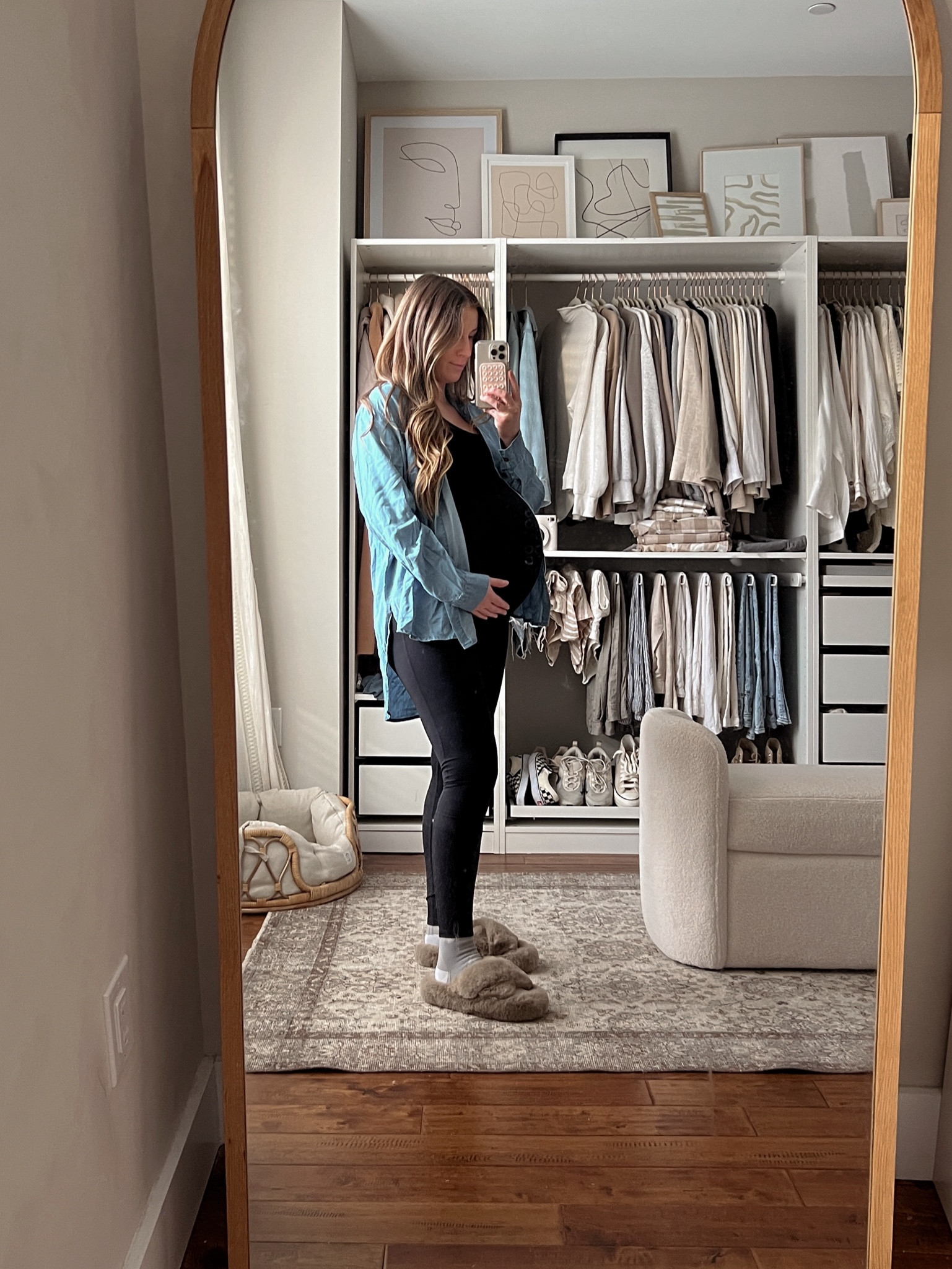 39 weeks today! This will be my uniform until I deliver! A comfy maternity jumpsuit, with a poplin shirt on top that actually covers your whole butt! Plus, compression socks and cozy slippers! 

#LTKFindsUnder50 #LTKStyleTip #LTKBump