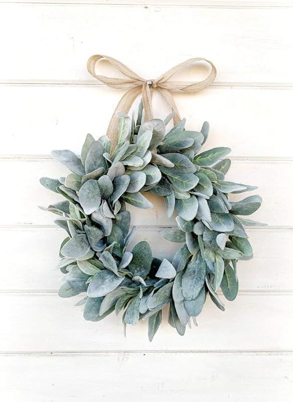 Mini Wreath, Small Wreath, Window Wreath, Farmhouse Wreath, Lambs Ear Wreath, Farmhouse Decor, Sp... | Amazon (US)