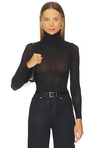 Commando Ballet Sheer Turtleneck Bodysuit in Black from Revolve.com | Revolve Clothing (Global)