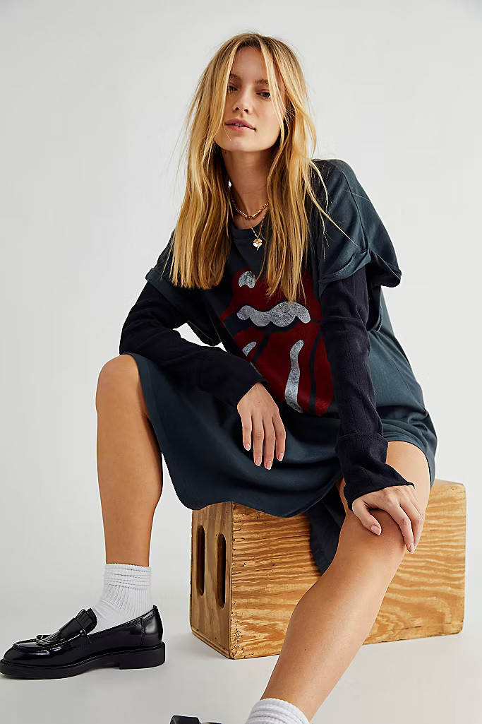 Rolling Stones 89 Rolled Sleeve Maxi Top | Free People (Global - UK&FR Excluded)