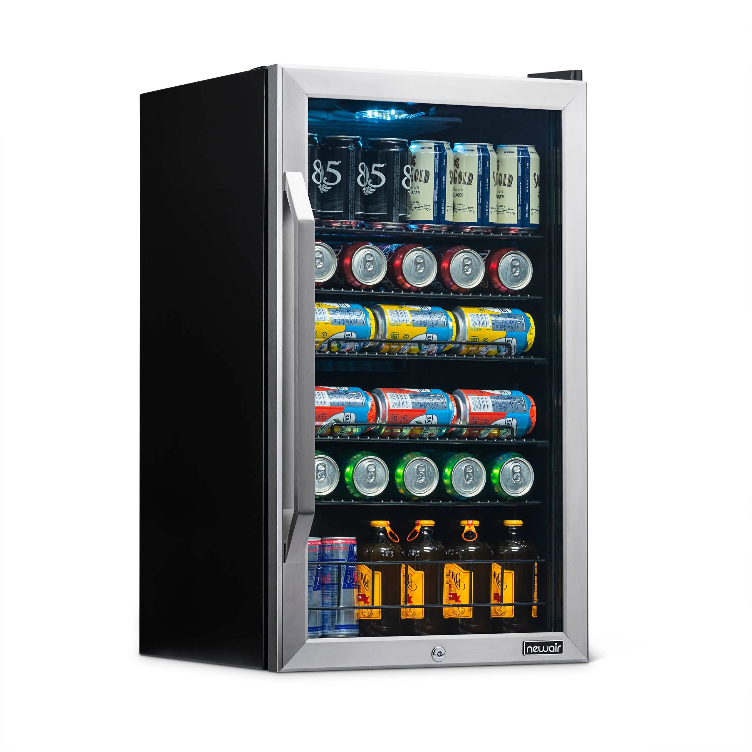 Newair 126 Can Beverage Refrigerator Cooler, Freestanding Mini Fridge with SplitShelf in Stainles... | Walmart (US)