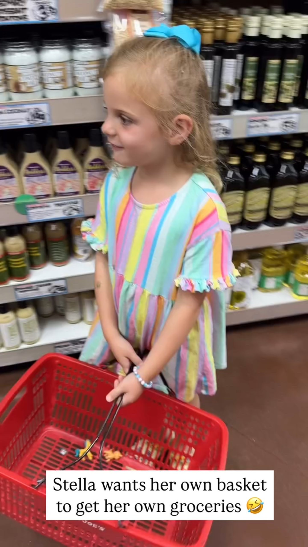 Stella wants her own basket to get her own groceries 😂 She loves this rainbow dress!

#LTKKids #LTKStyleTip #LTKFamily