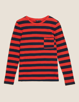 Pure Cotton Striped Pocket T-Shirt | Marks & Spencer (UK)