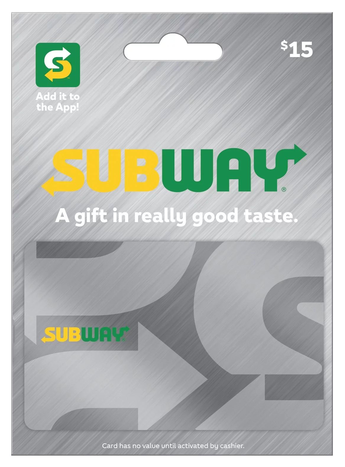 Subway $15 Gift Card | Walmart (US)