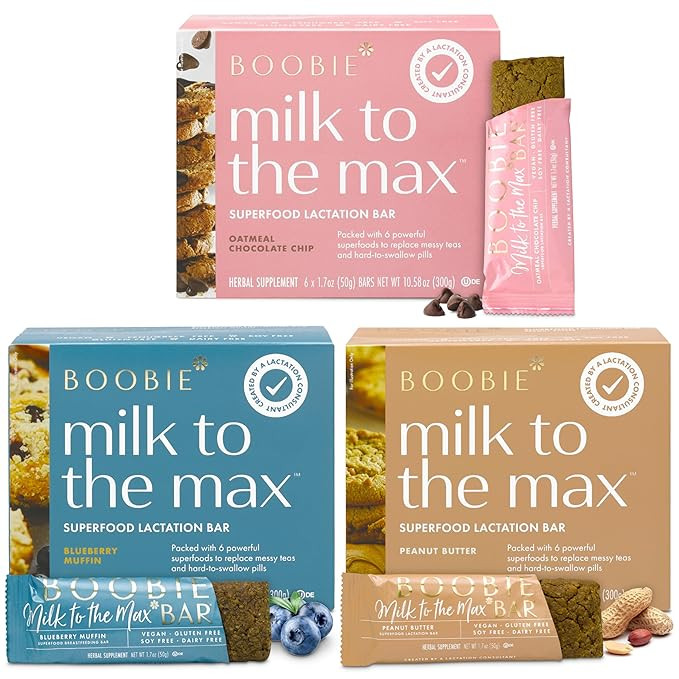 Boobie Bar Superfood Lactation Bar Variety Pack, Lactation Snacks for Breastfeeding Moms to Incre... | Amazon (US)