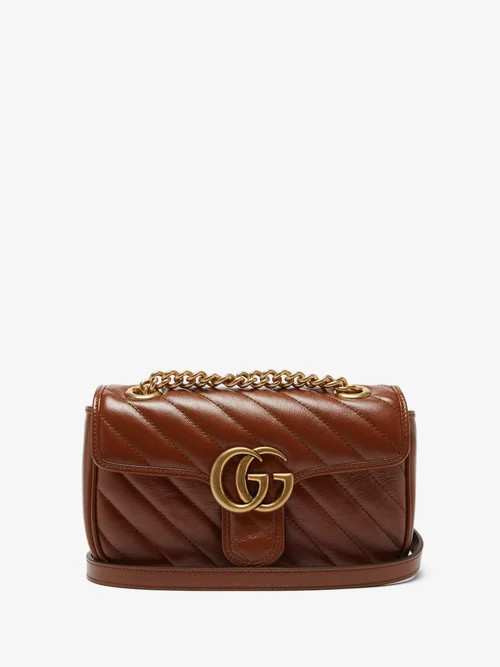 Gucci - GG Marmont Mini Quilted Leather Cross-body Bag - Womens - Tan | Matches (US)
